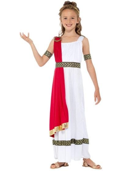 Red Roman Empress Girls Costume Blossom Costumes